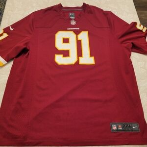 Nike Red Football Jersey 91 Keriggan XXL Redskins Comanders Washington